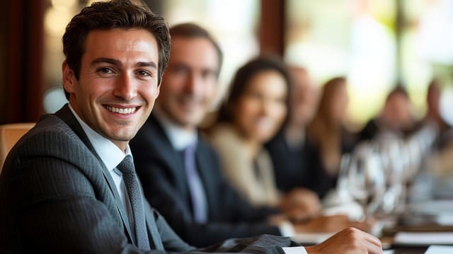 closeup shot of a man in office smiling