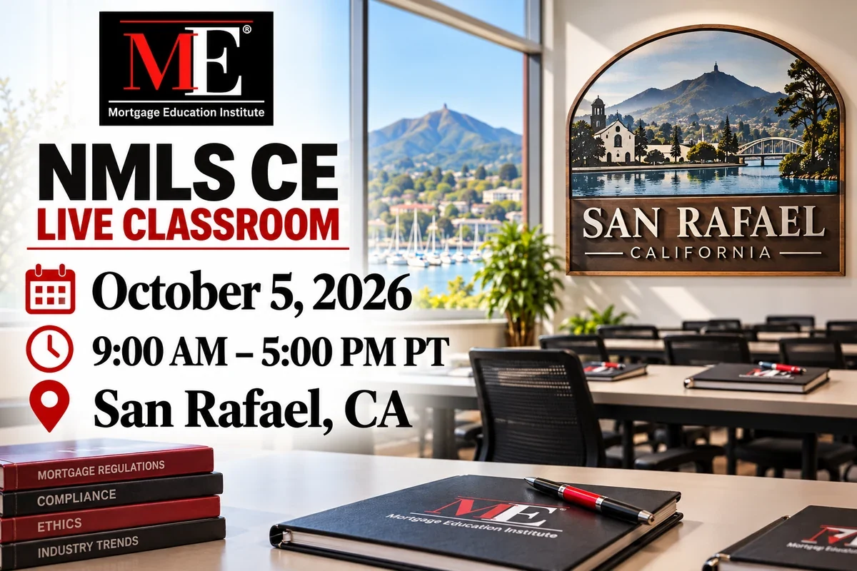 October 5, 2026 – 8 Hour California (1 Hour CA-DFPI + 7 Hour CORE) SAFE CE Classroom – CAMP Member